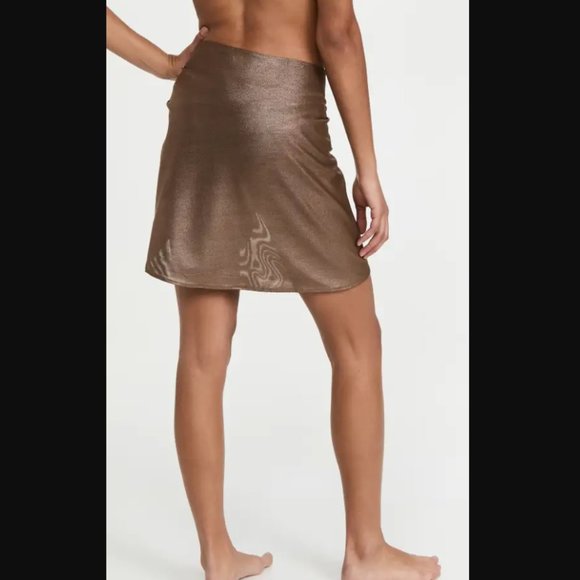 Good American NEW Size 0-4 XS-XL Gold Sarong Foil Leg Daze Beach Summer Swim - Picture 3 of 8